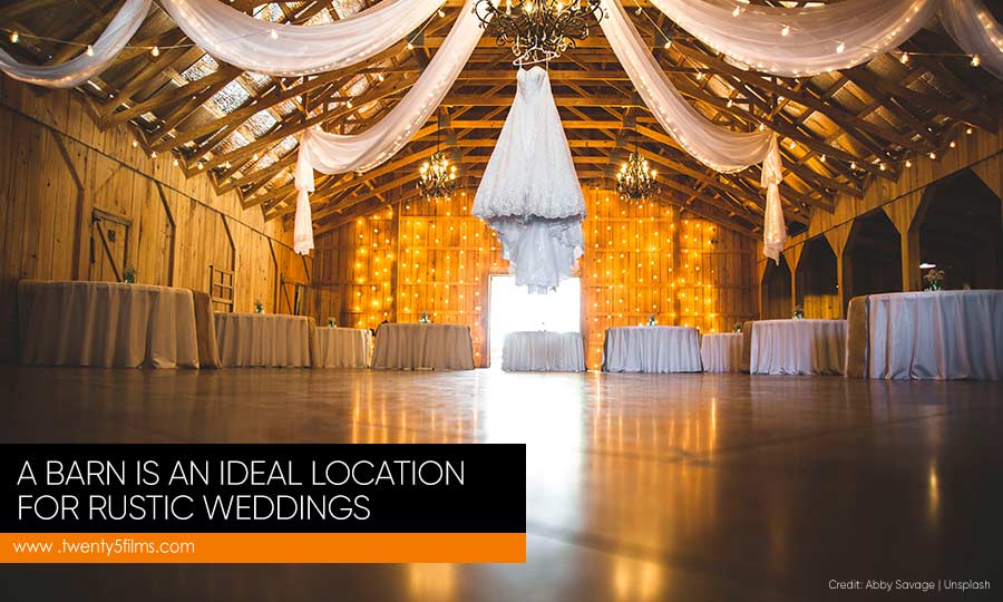 A barn is an ideal location for rustic weddings
